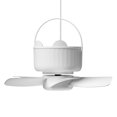 thumbnail image 1 of Ventilador de techo con control remoto USB, ventilador colgante con gancho, ventiladores de campamento, mini ventilador, ventilador de camping Blanco, 1 of 9