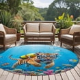 thumbnail image 5 of Funny Tiger Diving Round Living Room Rugs 8 ft, Seafloor Corals Fish Oceans Modern Washable Large Area Rug with Non-Slip Sturdy Edge Binding Round Carpet for Dining Room Kitchen Office, 5 of 9