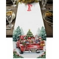 thumbnail image 5 of Winter Christmas Tree Table Runner 13x70in Non-Slip Cotton Linen Table Runners, Red Truck Colored Ball Dresser Scarves TableRunner for Dinner Kitchen Dining Wedding Party, 5 of 9