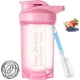 thumbnail image 1 of Protein Shaker, 500ml Botella para Proteina de Coctelera, Botella agitadora para de Suplemento Fitness y Deportes, Sin BPA y Leak Proof, lavable, vaso para proteina (Rosa), 1 of 5