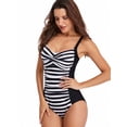 thumbnail image 5 of Women's Ruched One Piece Swimsuit Tummy Control Slimming Bathing Suit Retro Vintage Print Swimwear, 5 of 7