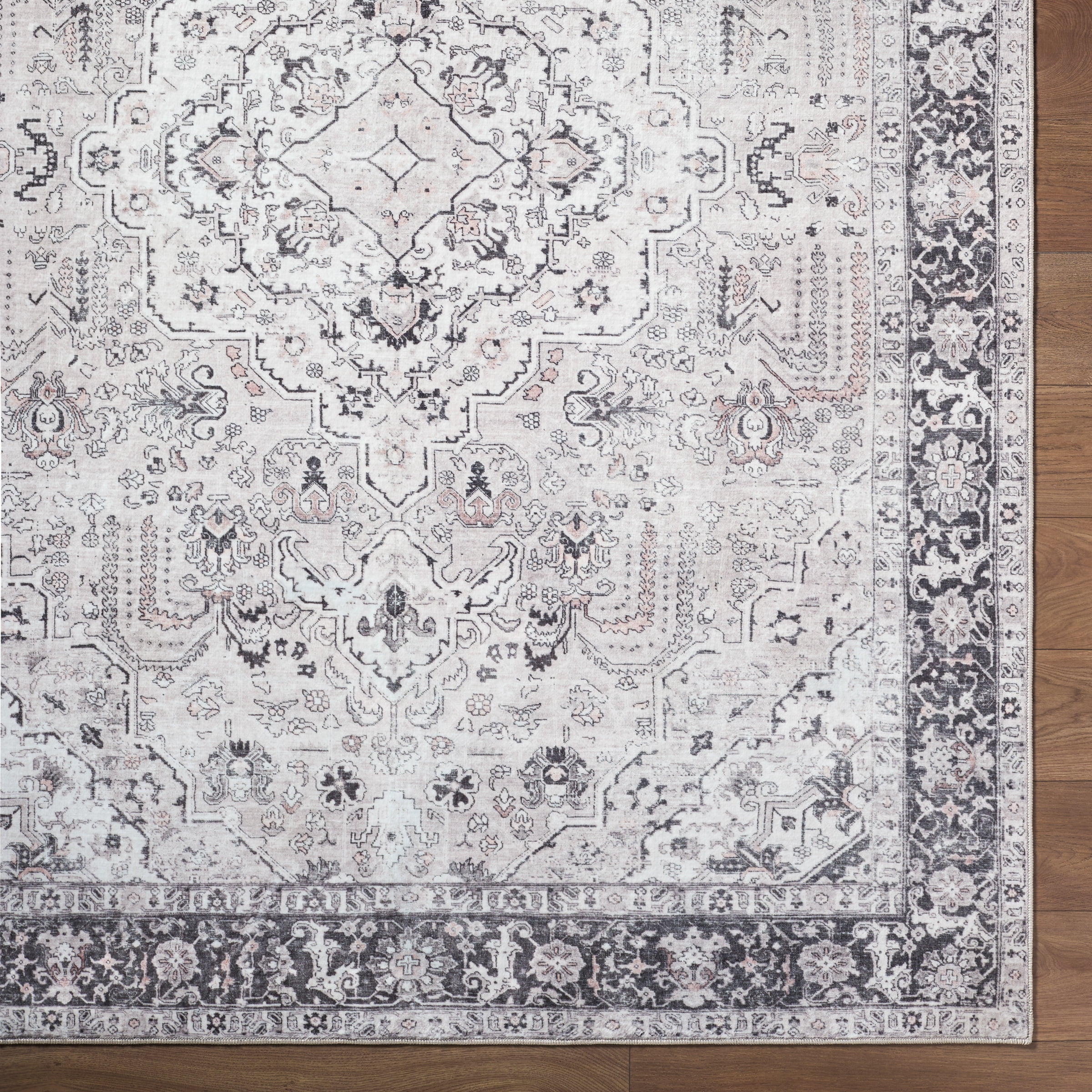 My Texas House Washable Laine Beige 2' x 2'11" Washable Accent Rug