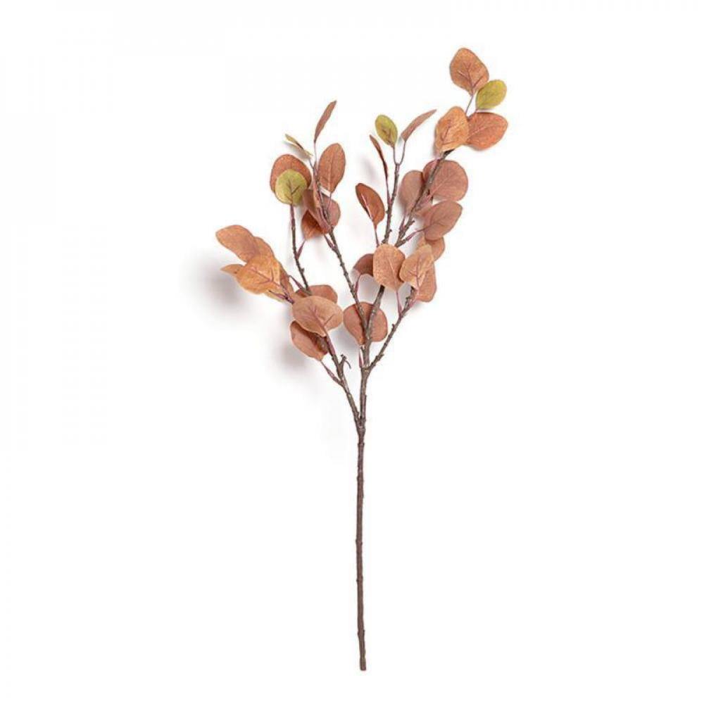 Eleanos Home 1Pcs Real Touch Leaf Artificial Eucalyptus Stem Faux Eucalyptuses Wedding Bouquet