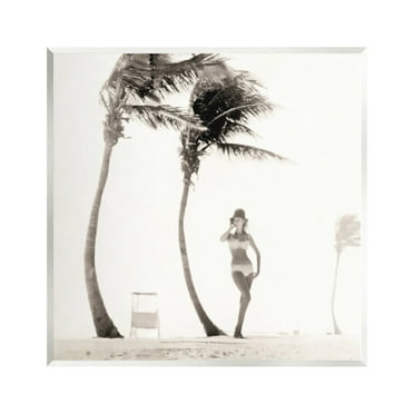 Stupell Industries White Bikini Windblown Beach Coastal Photography Unframed Art Print Wall Art
