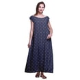 thumbnail image 1 of Bimba Robe Longue Maxi Imprimée pour Femmes en Rayonne, Vêtements de Nuit à Manches Courtes, 1 of 4