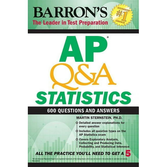 Barron's AP Prep AP Q&A Statistics: With 600 Questions and Answers, (Paperback)