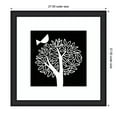 thumbnail image 5 of Kate and Laurel Framed Wall Art Print 'Black and White Bird Tree Linocut' by Giuliana Lazzerini, 27 x 27, Oliver Black Narrow Frame, Modern Contemporary, Animals, Nature Art for Wall Decor, 5 of 7