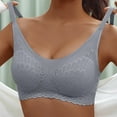 thumbnail image 2 of Sngxgn Women's Smoothing with Seamless Stretch Wireless Lightly Comfort Bra(Grey,XXL), 2 of 5