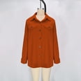 thumbnail image 4 of LEBONYARD Women's Trendy Lapel Solid Colored Long Sleeve Button Jackets Chic Chest Pocket Casual Loose Fitting Ladies Daily Outerwear Shirt Jacket, 4 of 9