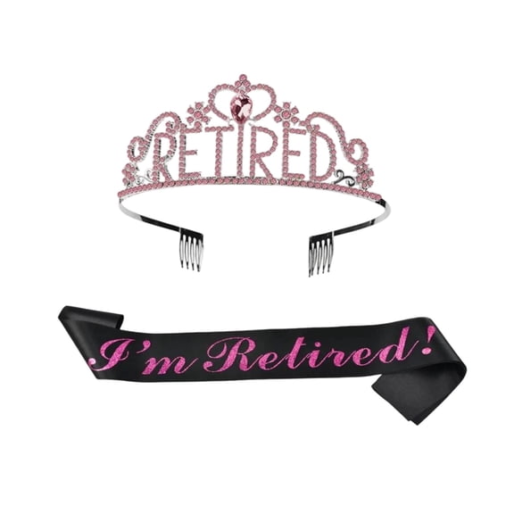 Retirement Gifts for Women, "I'm Retired" and Sash Kit, Happy Retirement Party Decorations and Supplies for Teacher, Office Retirement Party Favors