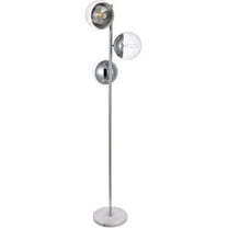 65.5 in. Eclipse 3 Light Floor Lamp Portable Light with Clear Glass, Chrome