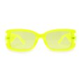 thumbnail image 2 of Frost Neon Glo Mod Fashion Rectangular Clout Plastic Sunglasses Yellow, 2 of 4