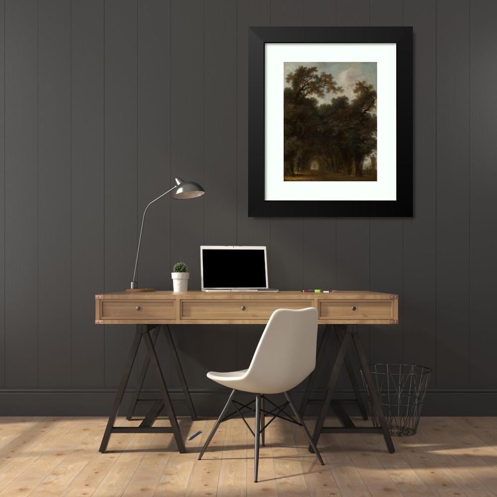 Jean-Honoré Fragonard 20x24 Black Modern Framed Museum Art Print Titled - A Shaded Avenue (ca. 1775)