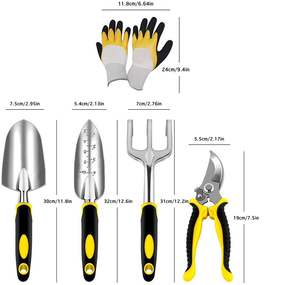Cowin 5-Piece Garden Tool Set with Pruning Shears and Gloves photo 2