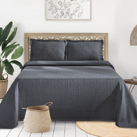 Blue Nile Mills Breathable Fleur De Lis Bedding Set 3-Piece Cotton Multi-Color Queen