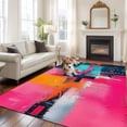 thumbnail image 2 of 8'x10' Area Rugs, Pink Abstract Art Indoor Outdoor Area Rug for Living Room Bedroom, Modern Oil Painting Washable Bathroom Rugs Kitchen Floor Carpet Mats Home Decor Aesthetic, 2 of 8