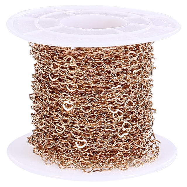 MOVTOTOP 1 Roll Heart Link Chain DIY Jewelry Making Chain Sweater Chain Copper Chain