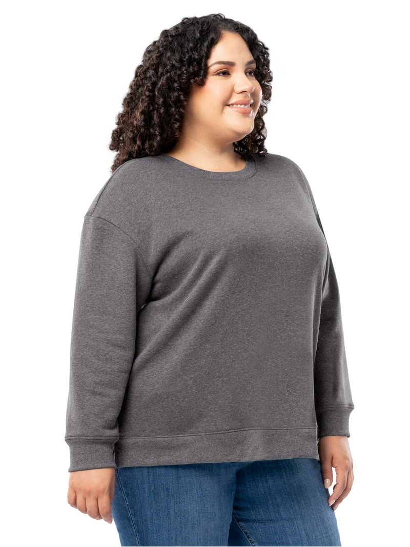 Terra & Sky Women's Plus Size Fleece Sweatshirt, Available