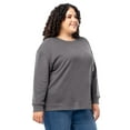 thumbnail image 5 of Terra & Sky Women's Plus Size Fleece Sweatshirt, Available in 1,2, and 3- Packs, Size 0X-4X, 5 of 23