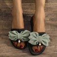 thumbnail image 2 of Sandales Plates d'Été pour Femmes à Bride Unique avec Strass et Perles, Sandales d'Été pour Femmes Vert 36, 2 of 7