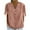 Khaki, variant on Split Sleeve Women's Blouses​ - V-Neck Button Front & Cotton Blend Short Sleeve for Trendy Summer Comfort