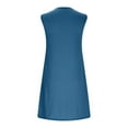 thumbnail image 6 of Lorytime Dresses for Women Tea Length Blue Ring Hole V Neck Tank Dress Sleeveless Solid Sundress Midi Dress Knee Length Dress Loose Trendy Travel Dress Summer Beach Vacation L, 6 of 9