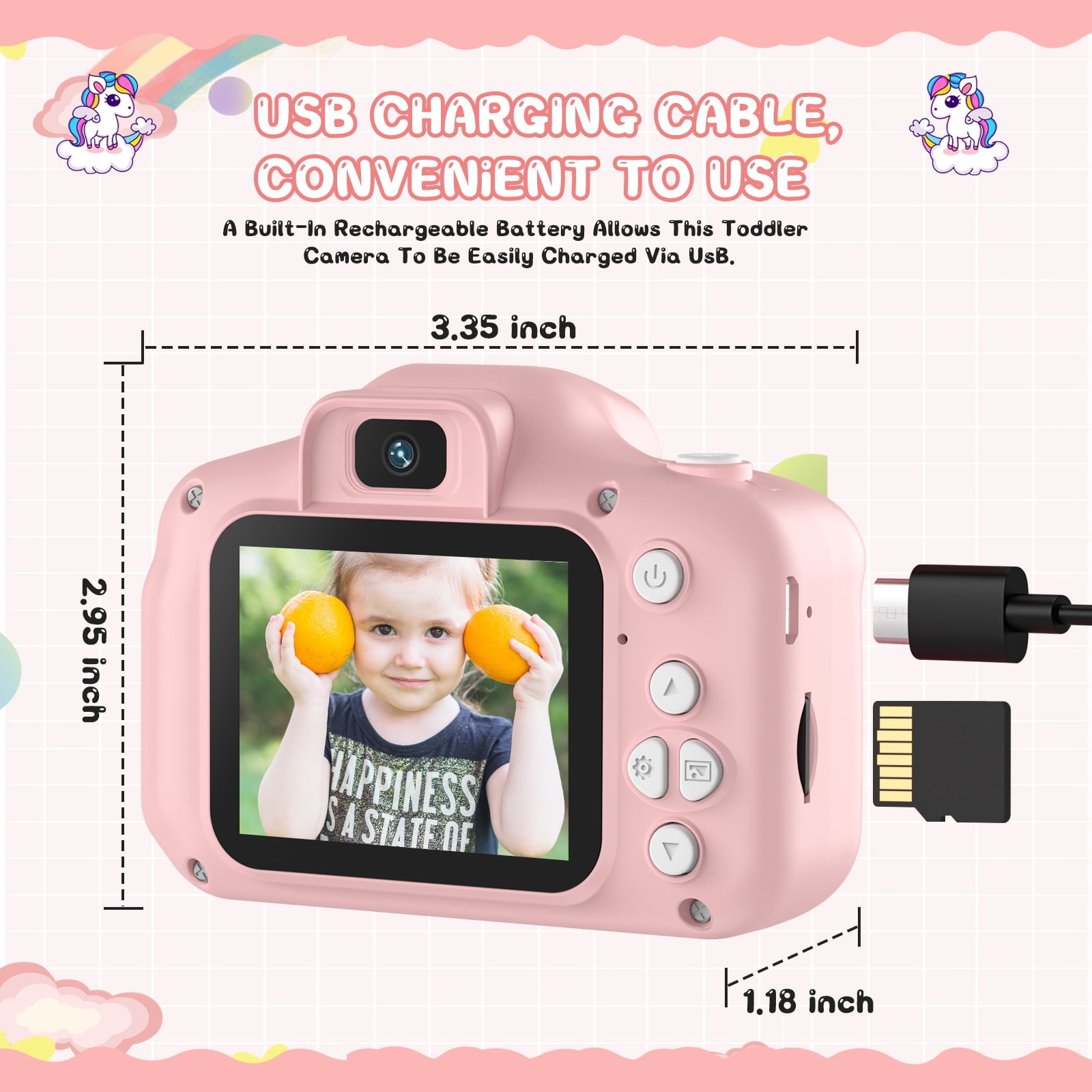 Gofunly Kids Camera, 1080P Toy Digital Video Camera, Toddler Camera for Girls 312 Years Best Birthda(图5) Gofunly Kids Camera, 1080P Toy Digital Video Camera, Toddler Camera for Girls 312 Years Best Birthda(图5)