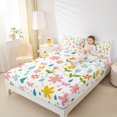 thumbnail image 4 of Manfei Cute Flower Floral Bed Sheets,Multicolor Polka Dots King Sheets,Pink Yellow White Sheet Set For Girls,Luxury Bedroom Decor,4pcs, 4 of 7