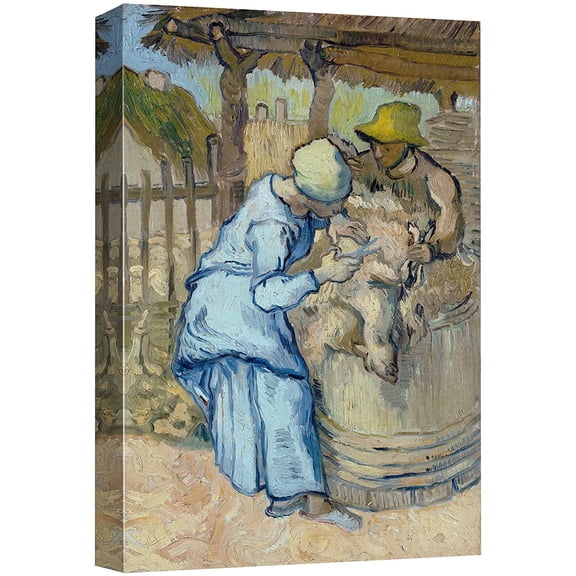 wall26 Canvas Print Wall Art Countryside Farm Shearer by Vincent Van Gogh Classic Historic Illustrations Fine Art Decorative Rustic Multicolor Colorful for Living Room, Bedroom, Office - 32"x48&