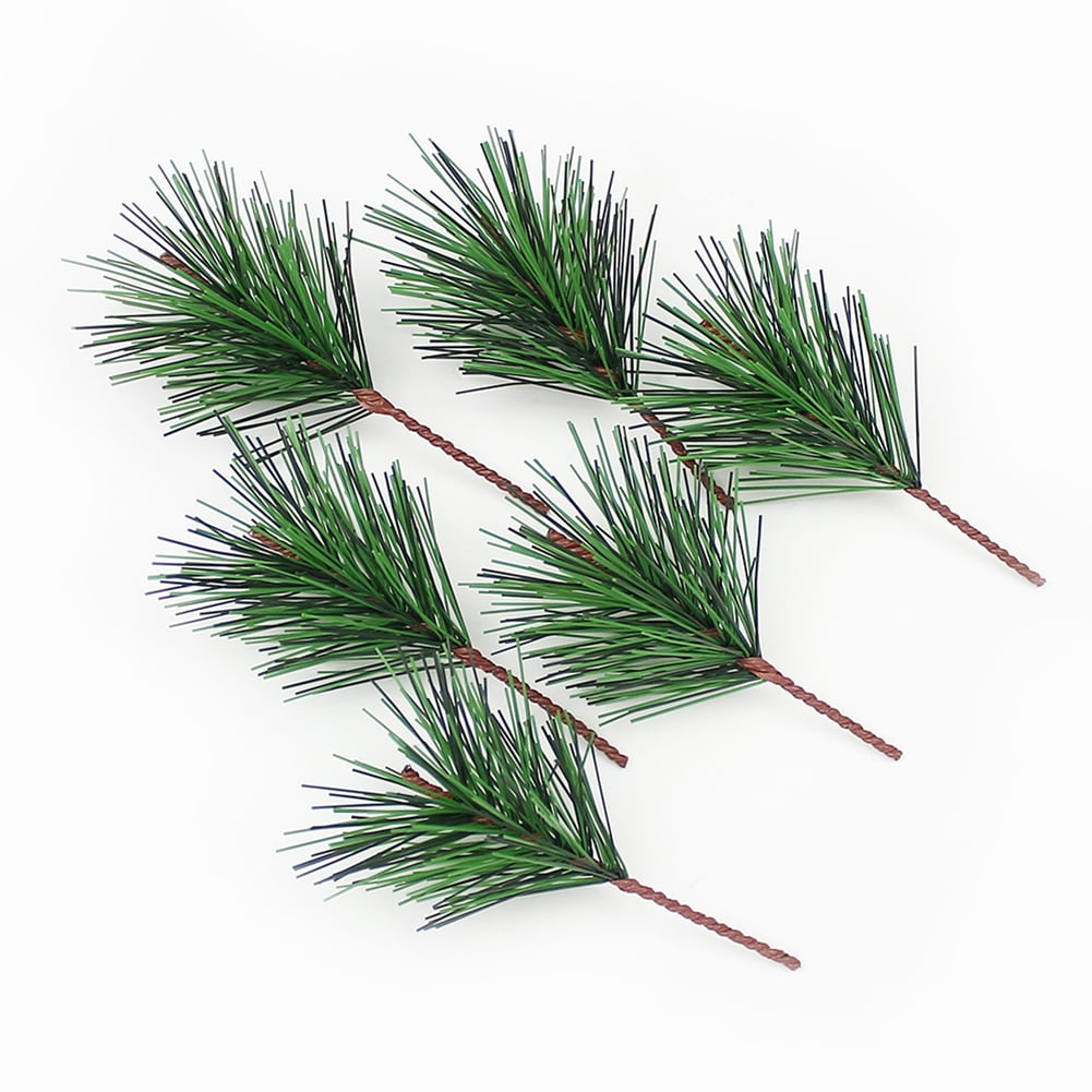 10PCS Handcraft Ornaments Xmas Tree Artificial Pine Branches Fake Home Decor