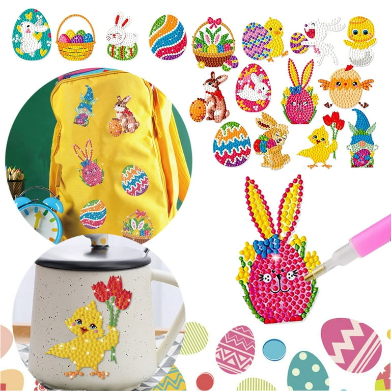 Painting Isle for Adults Painting with Diamonds Full 16Pcs Easter Rabbit  Chicken Eggs Doll Painting Stickers DIY Cartoon Painting Stickers For Fall  Crafts for Adults Bead Kits for Adults Beginners 