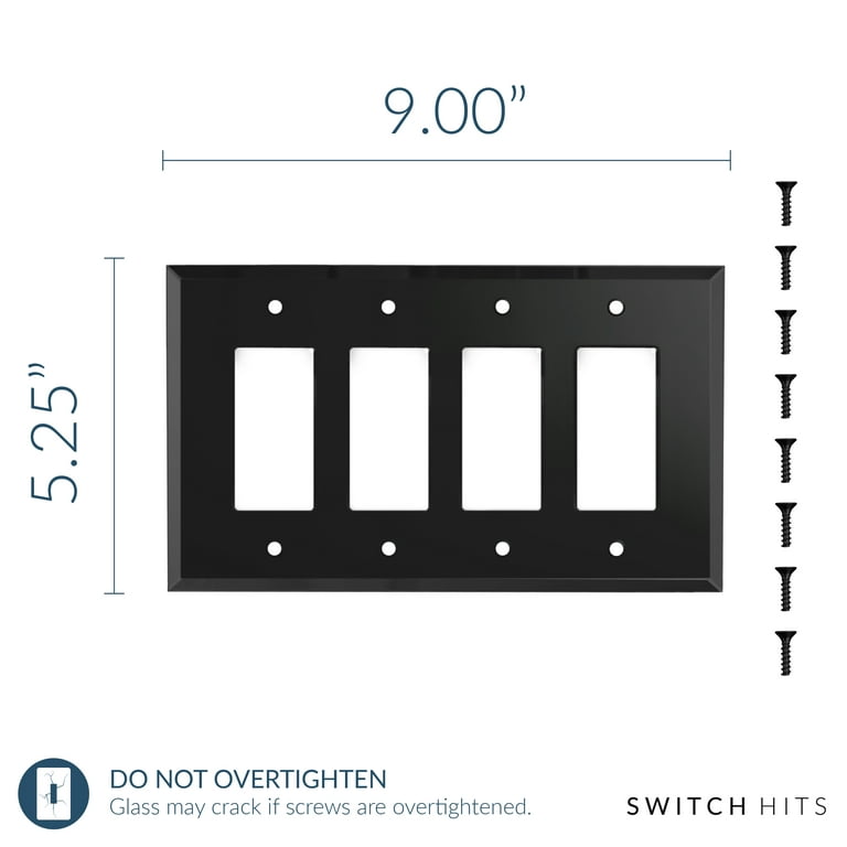 Glass Mirror Smoke Grey - Outlet Covers - Wall Plates & Outlet Covers