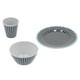 thumbnail image 5 of Juego de vajilla para el hogar, plato, tazón y taza para ensalada de frutas, diseño de cuadrícula azul oscuro para restaurante en casa., 5 of 14