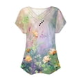 thumbnail image 4 of Kayannuo Womens Blouses Short Sleeve T Shirts for Women Valentine's Day Women's V-Neck Fashion Casual Short-Sleeved Spring And Summer Top, 4 of 4
