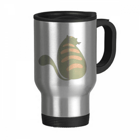 

Green Cyan Fit Cat Animal Watercolor Travel Mug Flip Lid Stainless Steel Cup Car Tumbler Thermos