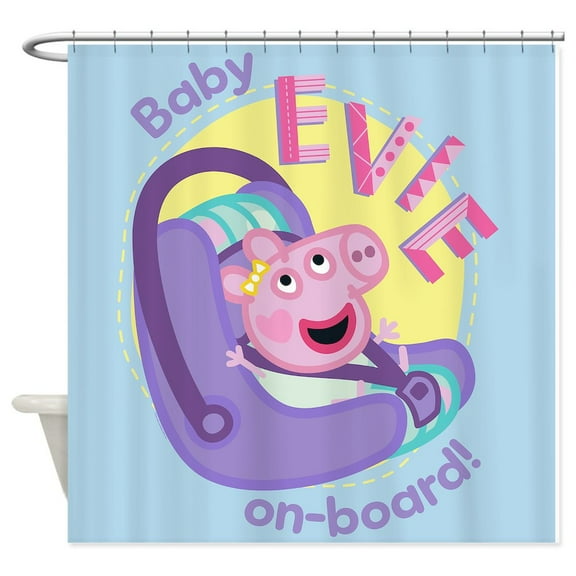 CafePress - Peppa Pig: Baby On Board! - Unique Fabric Shower Curtain 70" x 72"