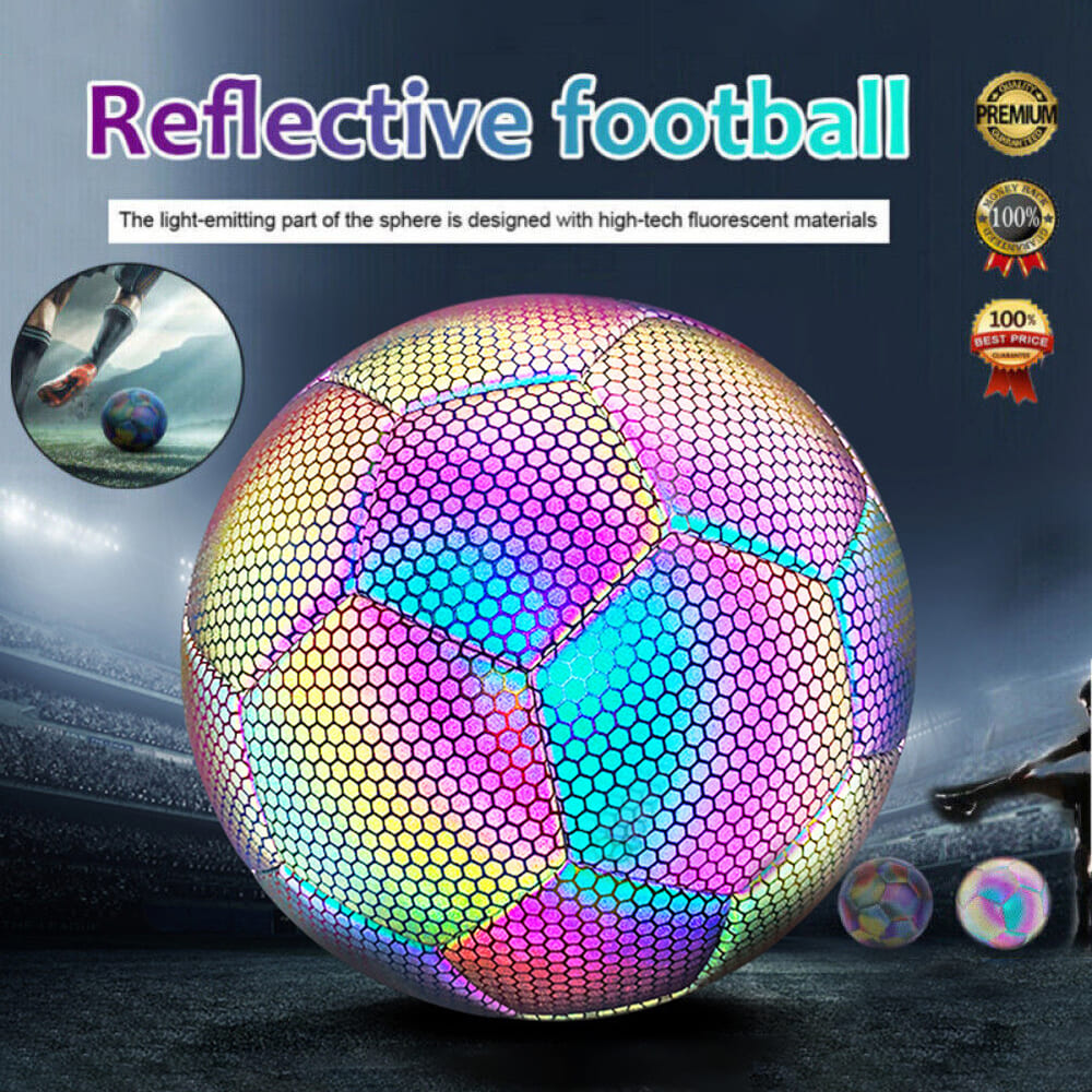 Reflective Soccer Ball Luminous Night Glow Footballs For Student