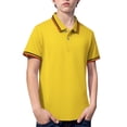 thumbnail image 4 of KAUOD Boys School 𝗨niform Polo Shirts Short Sleeve Striped Lapel Collar Tops Summer Preppy Trendy Casual Pullover Shirt, 4 of 9
