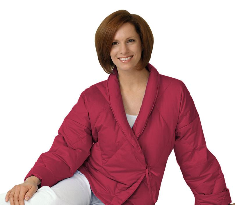 Warm Things Quilted Down Bed Jacket Grey S 8 10 Walmart