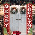 thumbnail image 6 of Kezqiaxn Outdoor Christmas Decorations, 71x12In Merry Christmas Banner for Front Door, New Year Welcome Porch Sign Banners Hanging Couplet, Xmas Holiday Decor for Yard Home Garage Wall, 6 of 9