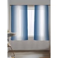 thumbnail image 5 of Sheer Curtains 63 Inch Length 2 Panels Set for Bedroom, Lake Blue White Ombre Semi Sheer Curtains for Windows, Retro Minimalist Gradient Art Voile Window Treatments Rod Pocket Curtain, 5 of 7
