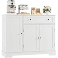 thumbnail image 7 of Buffet Cabinet with Storage, Modern Sideboard Buffet with Doors, Wood Coffee Bar Kitchen Storage Cabinet with Drawer and Adjustable Shelf for Kitchen, Dining Room, Living Room, White, 7 of 7