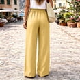 thumbnail image 5 of BUIGTTKLOP Womens Pants Summer Dressy Boho Wide Leg Pants Flowy Straight Leg Trouser Beach Travel Vacation Outfits, 5 of 6