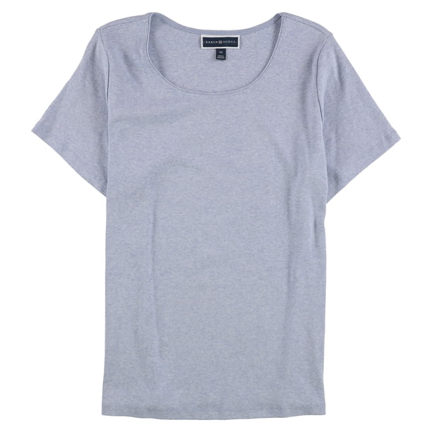 Karen Scott Camiseta básica sólida para mujer, azul, 0X