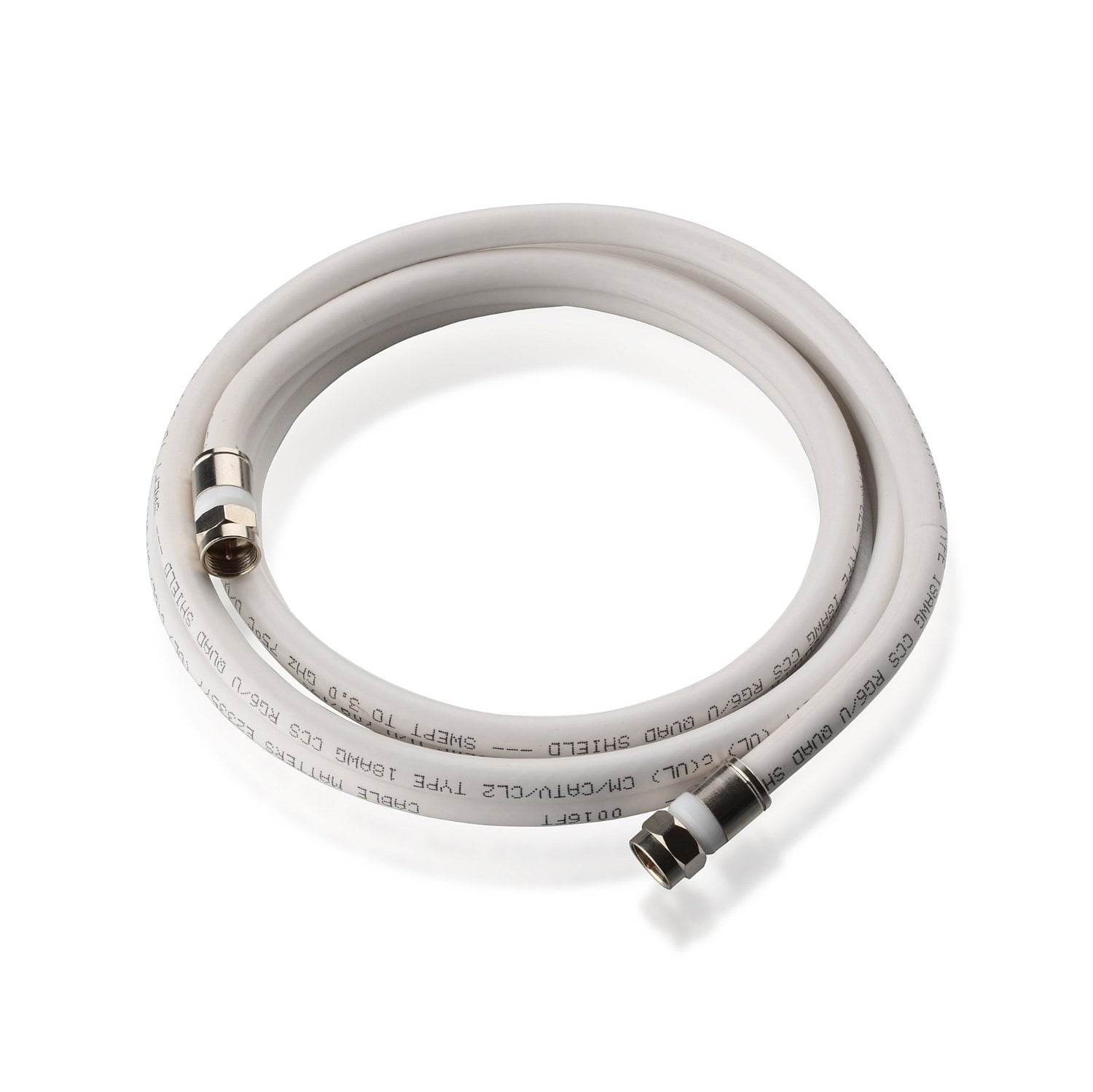 Cable Matters 3-Pack CL2 In-Wall Rated (CM) Quad Shielded Coaxial Cable (RG6  Cable Coax Cable) in White Feet Available 1.5FT 100FT in Length 