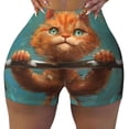 thumbnail image 2 of Picia Strong Kitten Lifting Weights Printed Workout Shorts for Women Seamless Scrunch Butt Lifting High Waisted Yoga Gym Booty Running Moisture-wicking Short Pants-Medium, 2 of 9