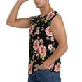 thumbnail image 3 of Lsque Rose Flowers Print Men's Cotton Blend Sleeveless Muscle Shirts (S-3XL)- Moisture Wicking, Odor Protection, UPF 30+,XX-Large, 3 of 8