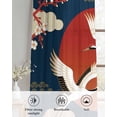 thumbnail image 6 of Japanese Style Sheer Curtains 84 Inch Length 2 Panels Set for Living Room/Bedroom, Modern Cranes Cherry Flower Wave Navy Blue Kitchen Curtains Grommet Semi-Sheer Curtains Window Treatments 52"x84"x2, 6 of 7
