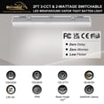 thumbnail image 3 of 2FT LED Vapor Tight Light, IP65 IK08, 10W(1250lm)/20W(2500lm), 3/4/5000K CCT Selectable, 100-277V, Outdoor Waterproof Shop Light, Vapor Proof Lighting Fixture for Carport Parking Garage, FCC Listed, 3 of 13