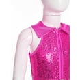 thumbnail image 6 of iiniim Girls Sequins Full Body Tank Unitard Catsuit Zipper Hippie Disco Dance Gymnastics Jumpsuit Playsuit Dancewear Size 6-14 A Hot Pink 10, 6 of 7